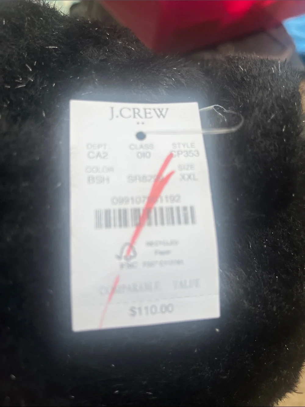 J. Crew Black Fuzzy Crewneck Sweater